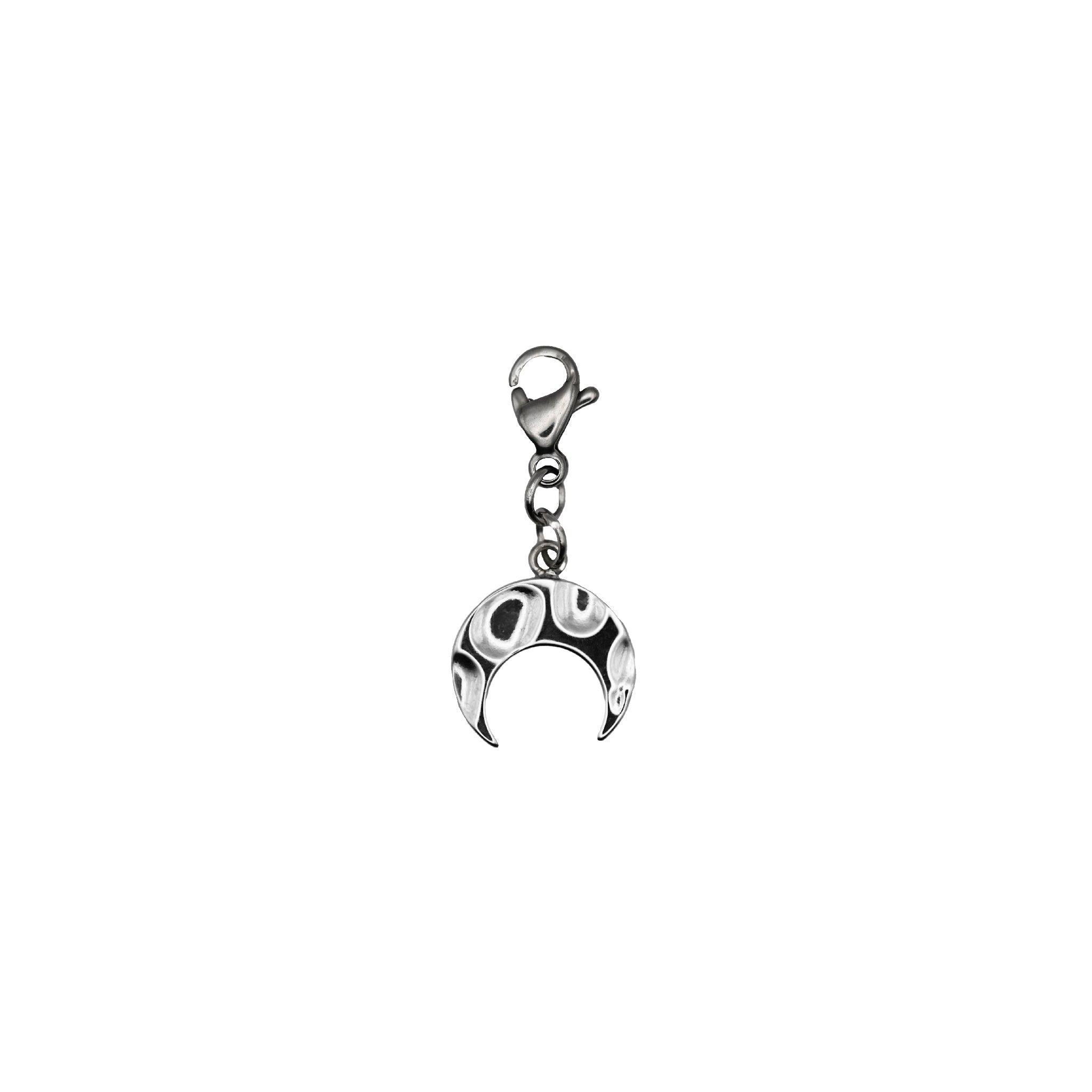Charm lune acier inoxydable